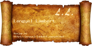 Lengyel Lambert névjegykártya